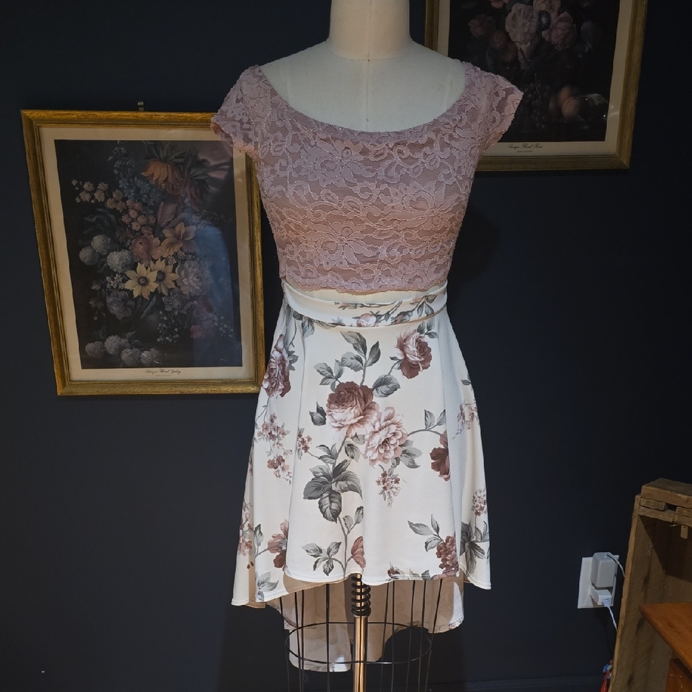 Windsor Mauve Lace High Low Dress